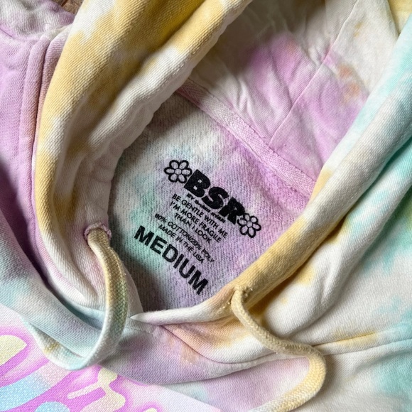 By Samii Ryan BSR Try Again Multicolor Tie Dye Hoodie Size Medium NEW - Picture 3 of 7